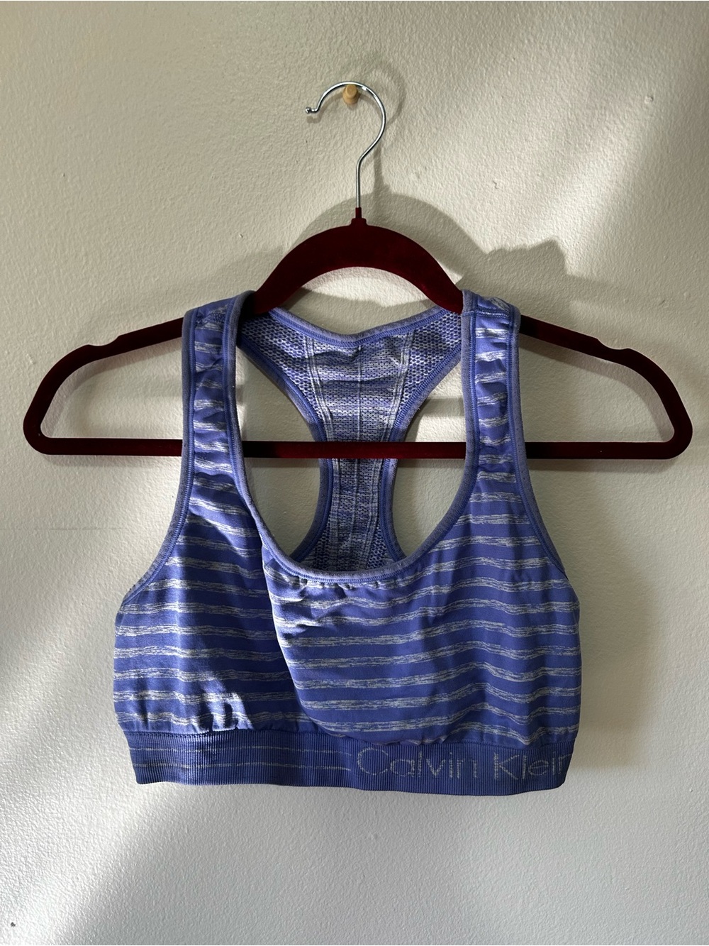 Calvin Klein Lavender Striped Racerback Bralette